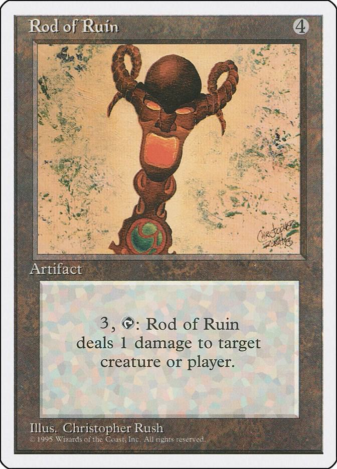 Rod of Ruin card from Fourth Edition