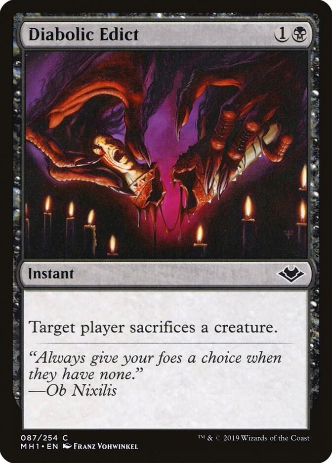 Diabolic Edict 87 card from Modern Horizons
