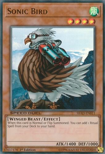 Sonic Bird SBAD-EN011 card from Speed Duel: Attack from the Deep