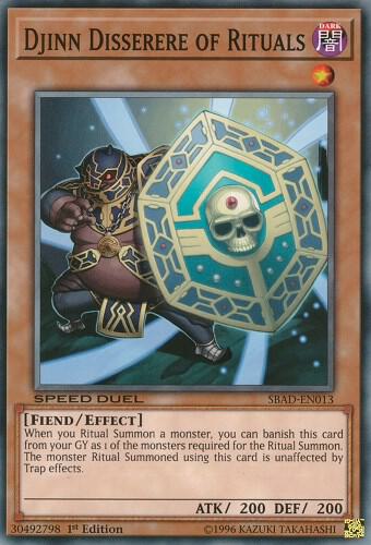 Djinn Disserere of Rituals SBAD-EN013 card from Speed Duel: Attack from the Deep