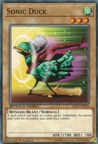 Sonic Duck SBAD-EN036 card from Speed Duel: Attack from the Deep