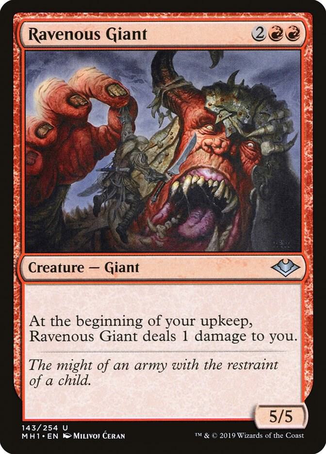 Ravenous Giant 143 card from Modern Horizons