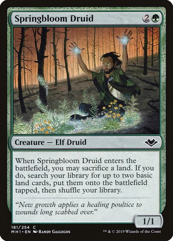 Springbloom Druid 181 card from Modern Horizons