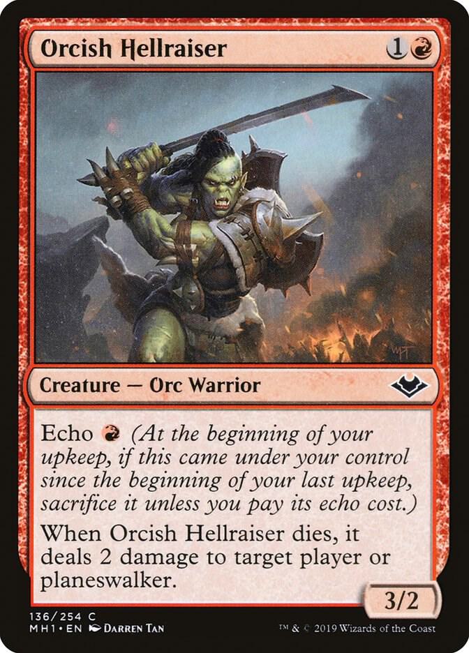 Orcish Hellraiser 136 card from Modern Horizons