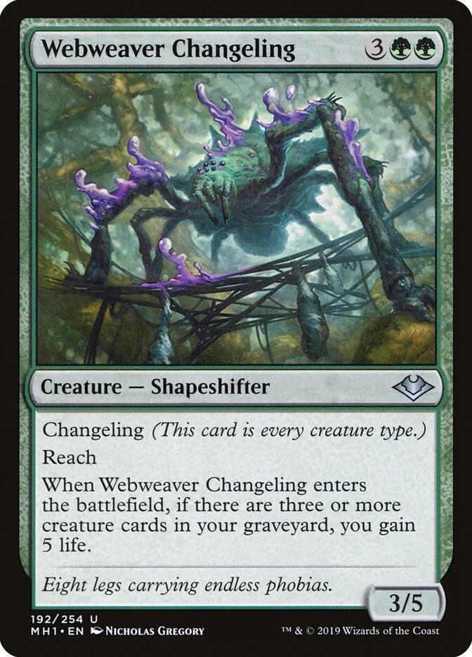 Webweaver Changeling 192 card from Modern Horizons