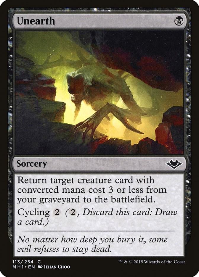 Unearth 113 card from Modern Horizons