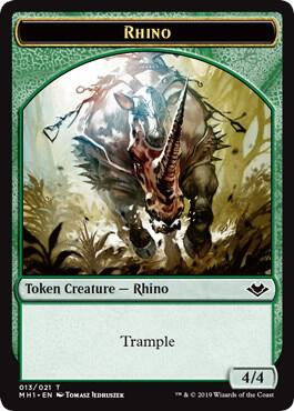Rhino Token 13 card from Modern Horizons