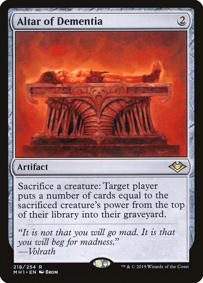 Altar of Dementia 218 card from Modern Horizons