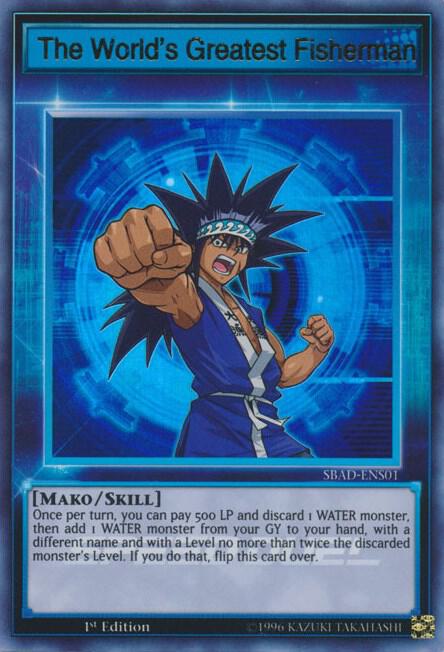 The World's Greatest Fisherman SBAD-ENS01 card from Speed Duel: Attack from the Deep