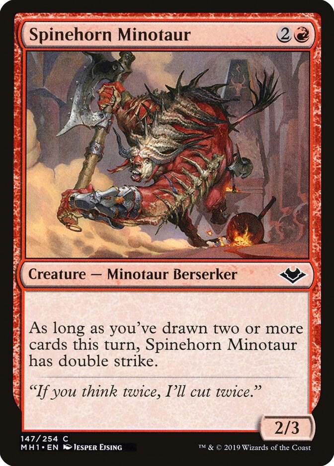 Spinehorn Minotaur 147 card from Modern Horizons
