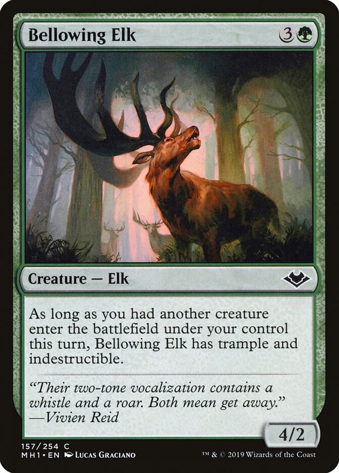 Bellowing Elk 157 card from Modern Horizons