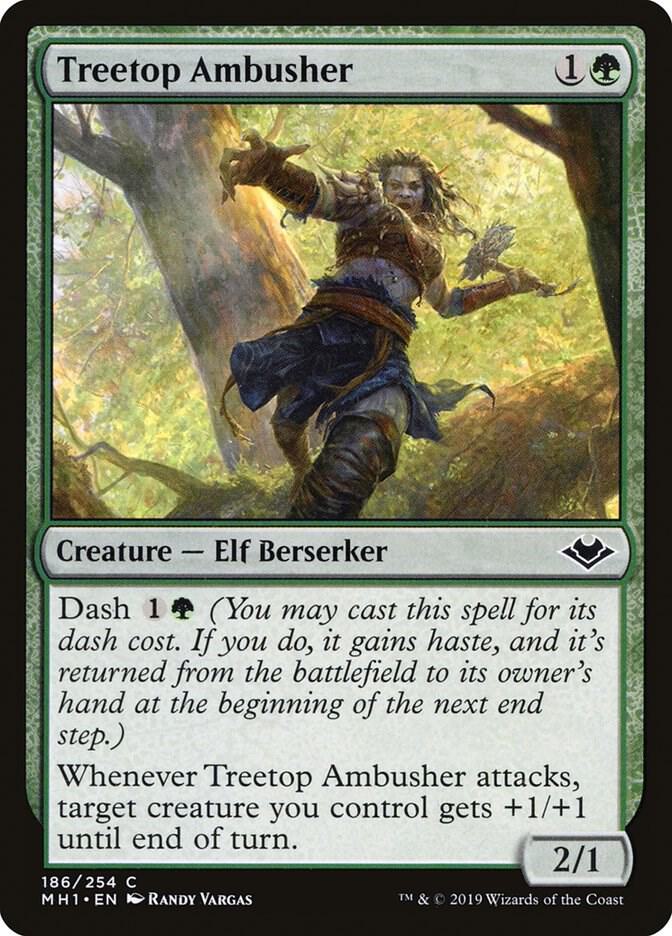 Treetop Ambusher 186 card from Modern Horizons