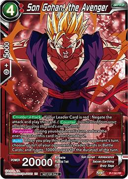 Son Gohan, the Avenger P-138 card from Promotion Cards