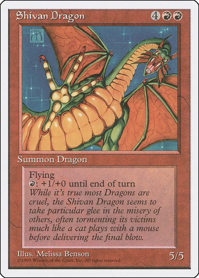 Shivan Dragon card from Fourth Edition
