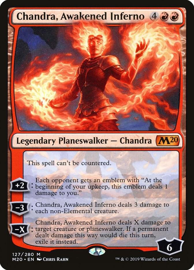 Chandra, Awakened Inferno 127 card from Core Set 2020