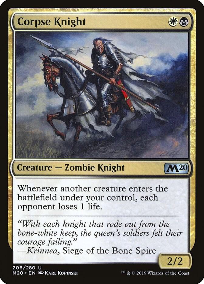 Corpse Knight 206 card from Core Set 2020