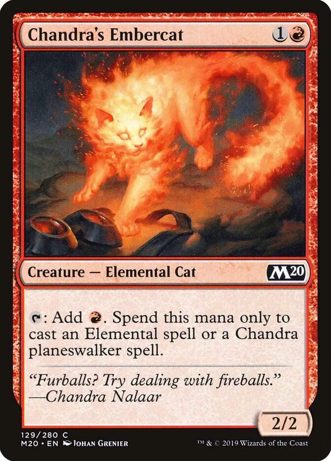 Chandra's Embercat 129 card from Core Set 2020