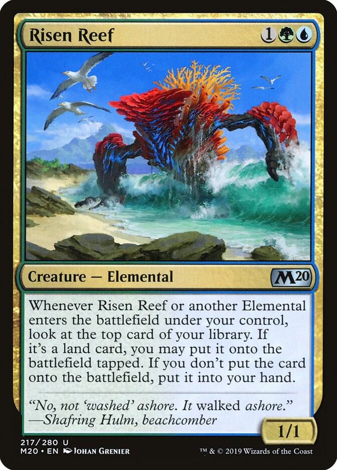 Risen Reef 217 card from Core Set 2020