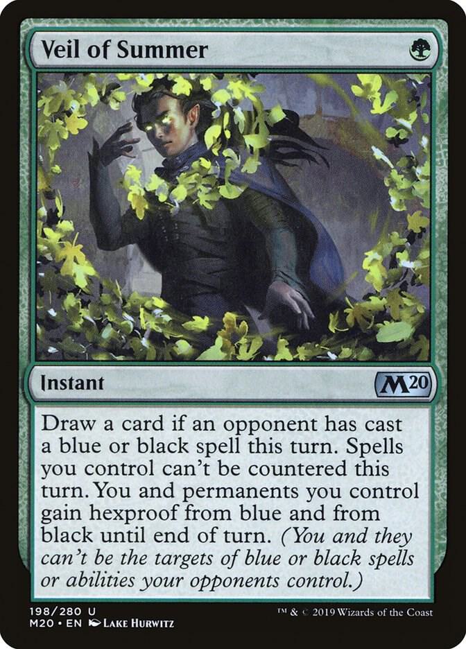 Veil of Summer 198 card from Core Set 2020
