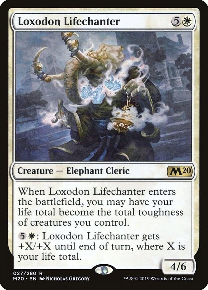 Loxodon Lifechanter 27 card from Core Set 2020
