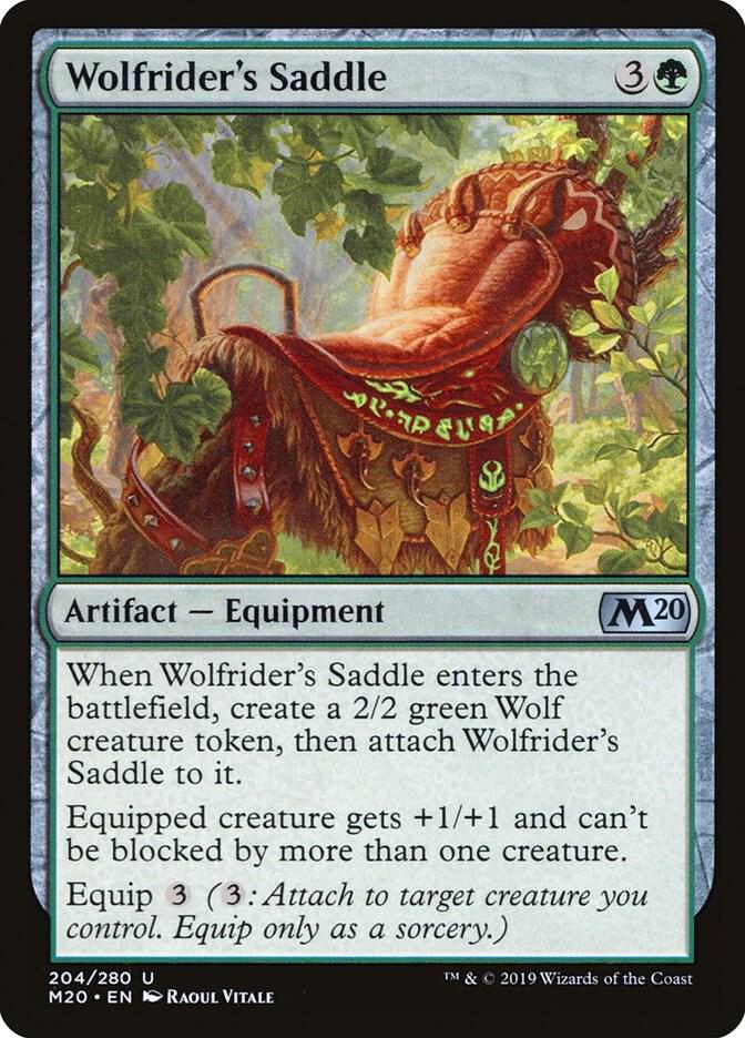 Wolfrider's Saddle 204 card from Core Set 2020