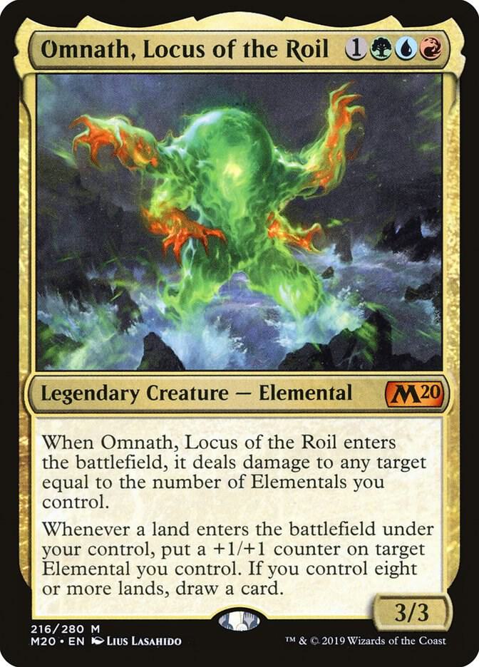Omnath, Locus of the Roil 216 card from Core Set 2020