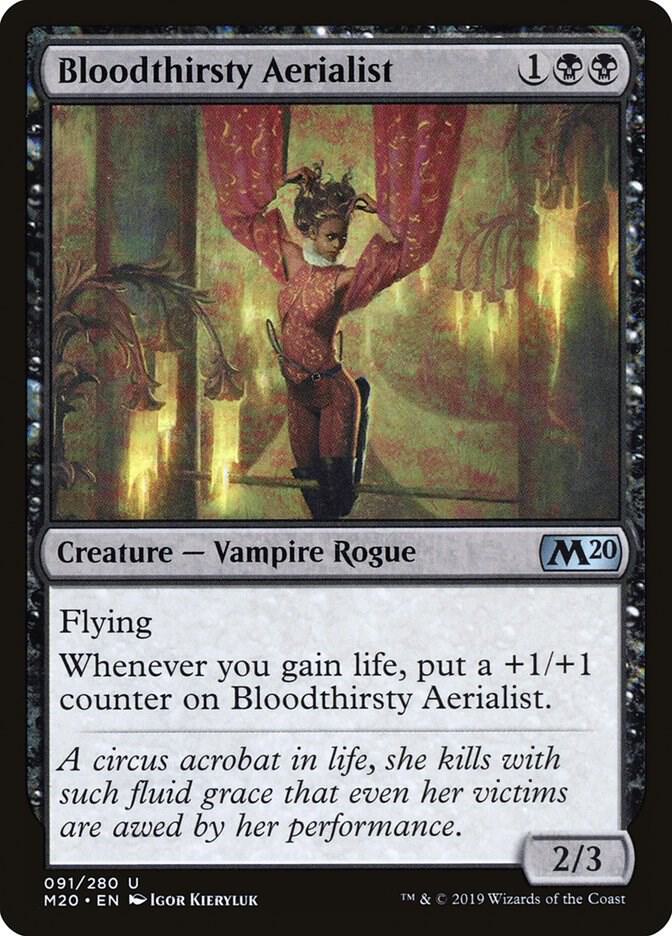 Bloodthirsty Aerialist 91 card from Core Set 2020