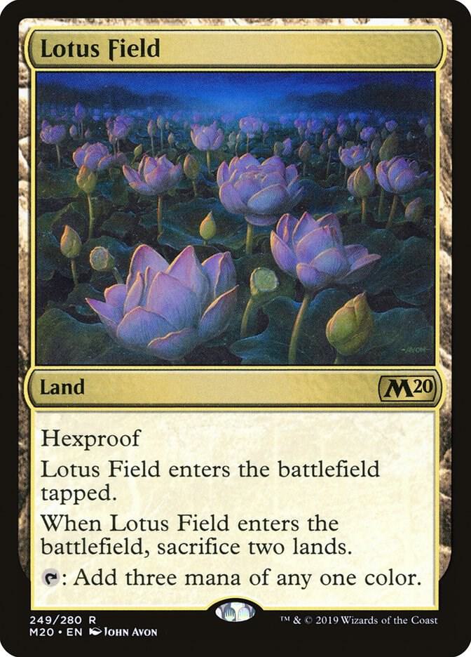 Lotus Field 249 card from Core Set 2020