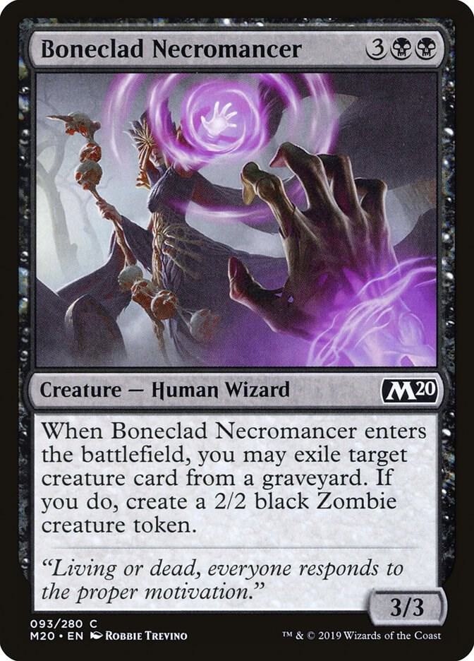 Boneclad Necromancer 93 card from Core Set 2020
