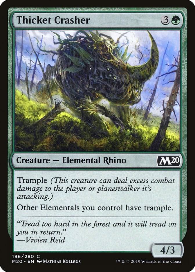 Thicket Crasher 196 card from Core Set 2020
