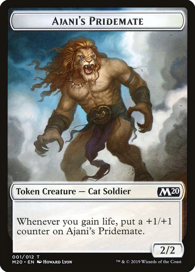Ajani's Pridemate Token 1 card from Core Set 2020