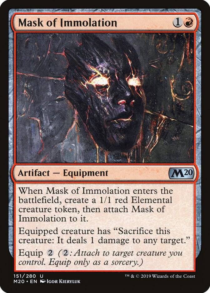 Mask of Immolation 151 card from Core Set 2020