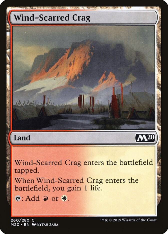 Wind-Scarred Crag 260 card from Core Set 2020