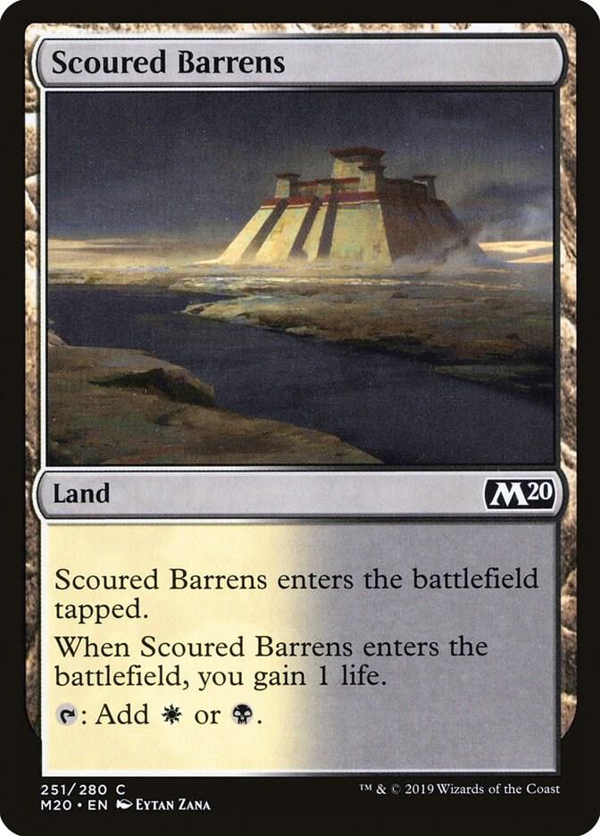 Scoured Barrens 251 card from Core Set 2020