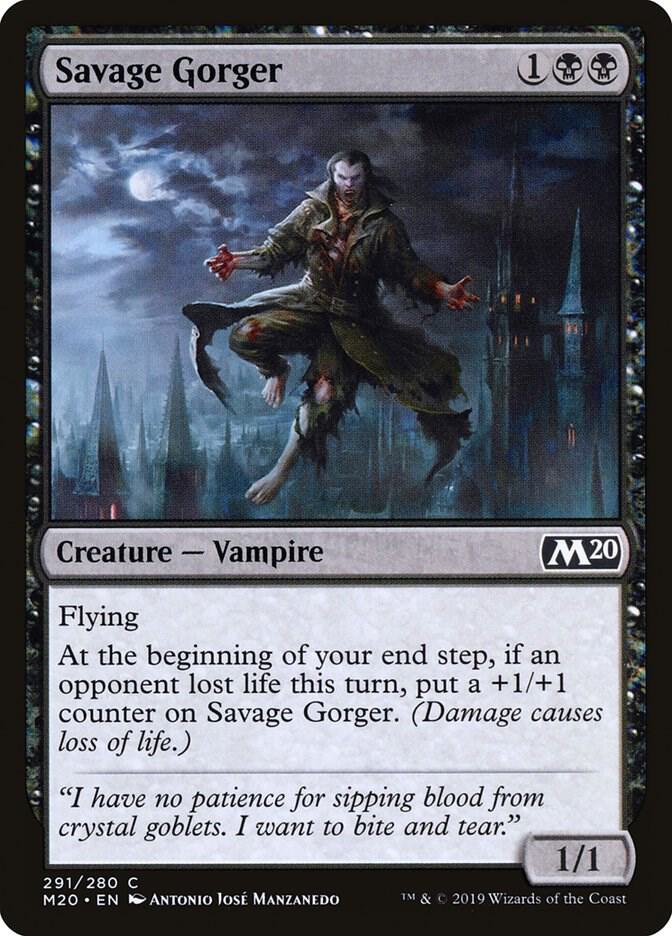 Savage Gorger 291 card from Core Set 2020