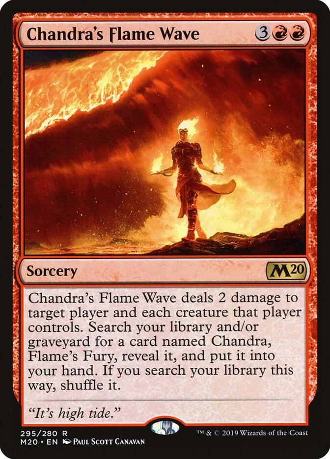 Chandra's Flame Wave 295 card from Core Set 2020
