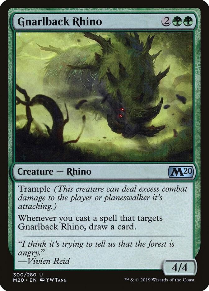 Gnarlback Rhino 300 card from Core Set 2020