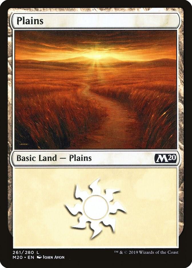 Plains 261 card from Core Set 2020