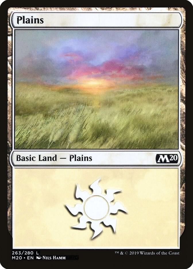 Plains 263 card from Core Set 2020
