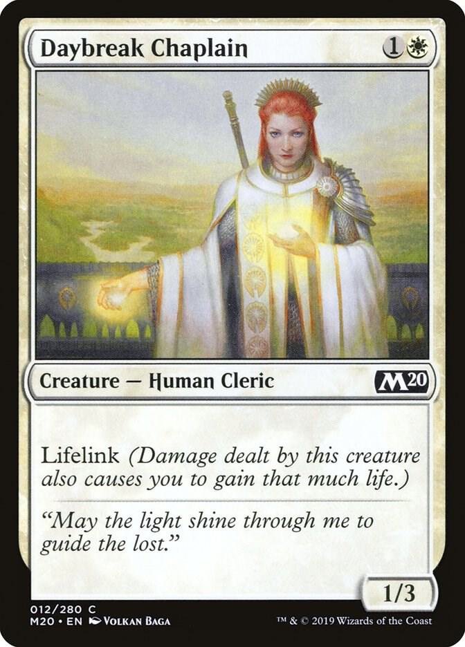 Daybreak Chaplain 12 card from Core Set 2020