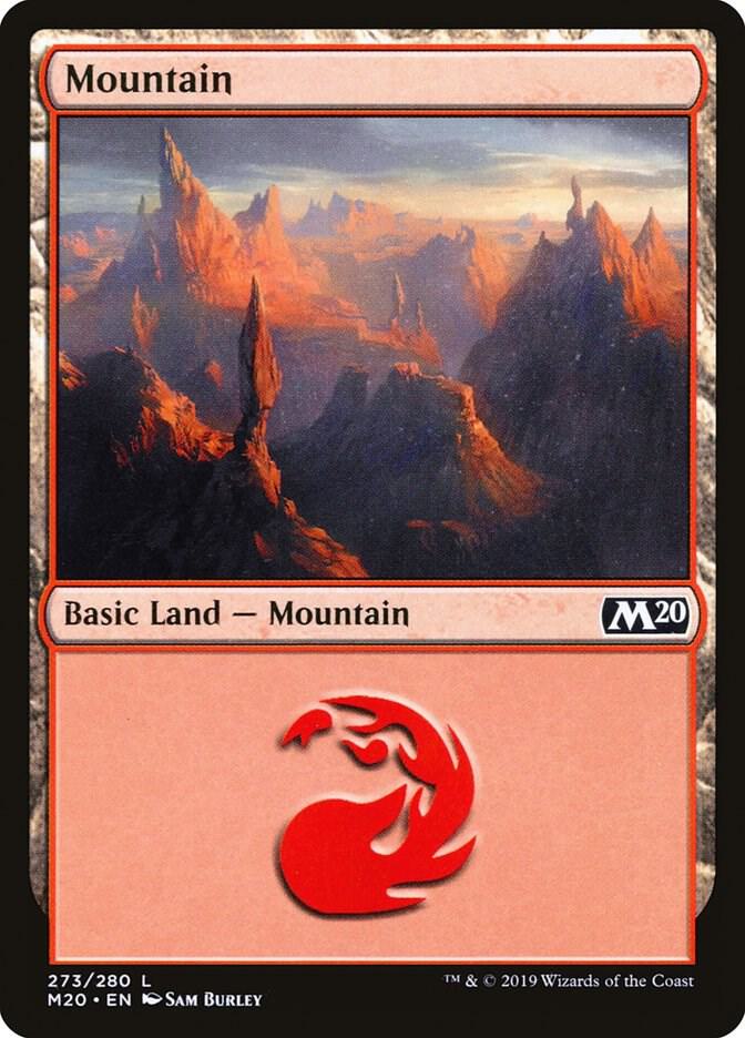 Mountain 273 card from Core Set 2020
