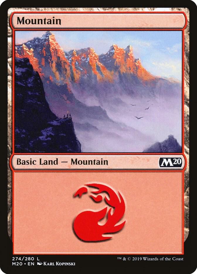 Mountain 274 card from Core Set 2020