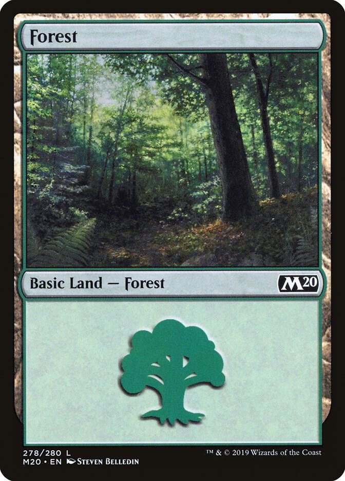 Forest 278 card from Core Set 2020