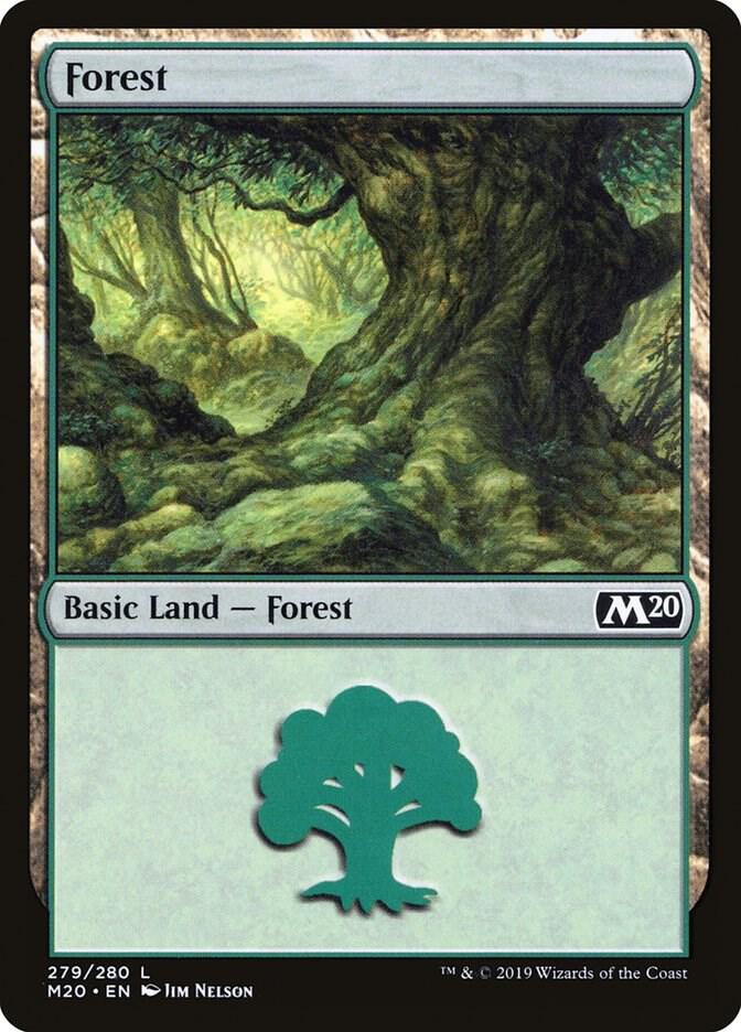 Forest 279 card from Core Set 2020