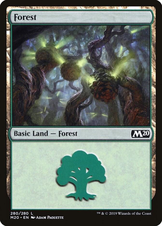 Forest 280 card from Core Set 2020