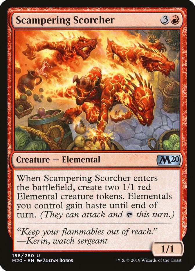 Scampering Scorcher 158 card from Core Set 2020