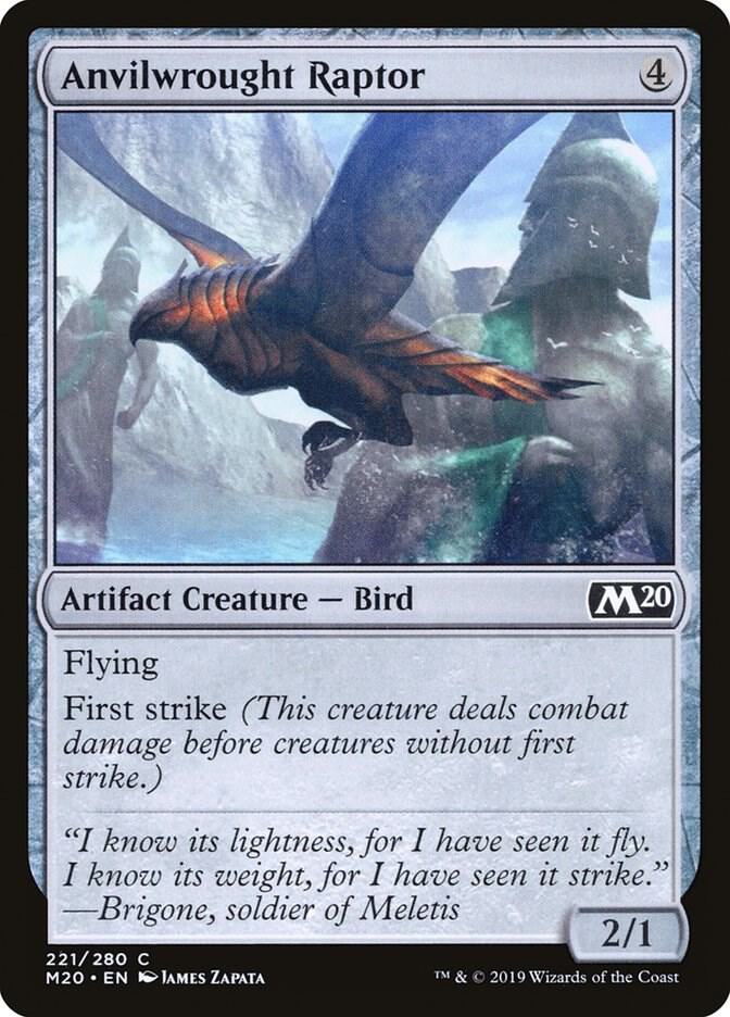 Anvilwrought Raptor 221 card from Core Set 2020
