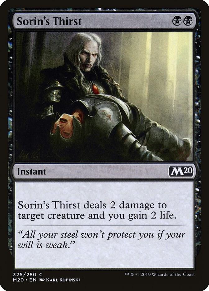Sorin's Thirst 325 card from Core Set 2020