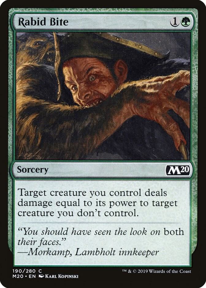 Rabid Bite 190 card from Core Set 2020