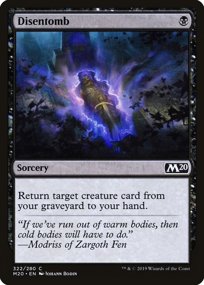 Disentomb 322 card from Core Set 2020
